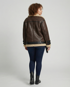 Elegant Lapel Faux Leather Jacket