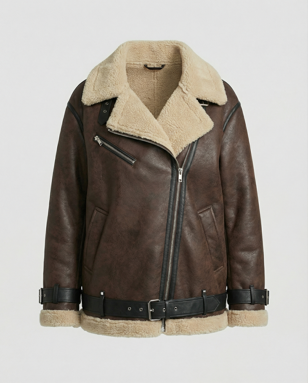 Elegant Lapel Faux Leather Jacket