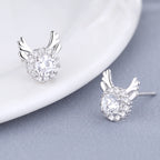 Women's earrings with sparkling crystals and playfully designed wings