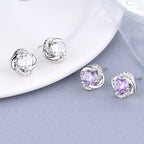 Women's earrings with sparkling cubic zirconia and elegant cable design
