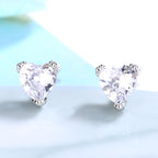 Women's earrings with sparkling heart accents made of high-quality stainless steel