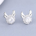 Women's earrings with sparkling crystals and playfully designed wings