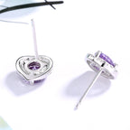 Women's earrings in heart-shaped design with sparkling zirconia