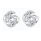 Women's earrings with sparkling cubic zirconia and elegant cable design