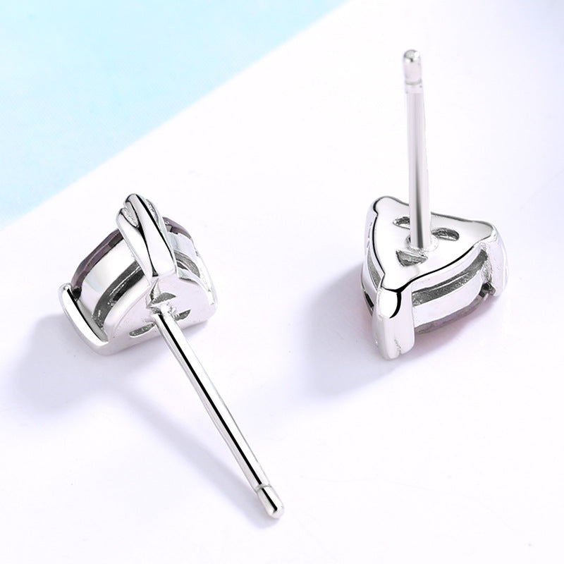 Women's earrings with sparkling heart accents made of high-quality stainless steel