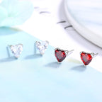 Women's earrings with sparkling heart accents made of high-quality stainless steel
