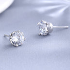 Ladies earrings with sparkling crystals in exquisite wreath design