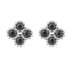 Women's earrings with multilayer floral design and sparkling zirconia