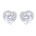 Women's earrings in heart-shaped design with sparkling zirconia