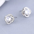 Women's earrings with sparkling cubic zirconia and elegant cable design