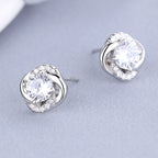 Women's earrings with sparkling cubic zirconia and elegant cable design