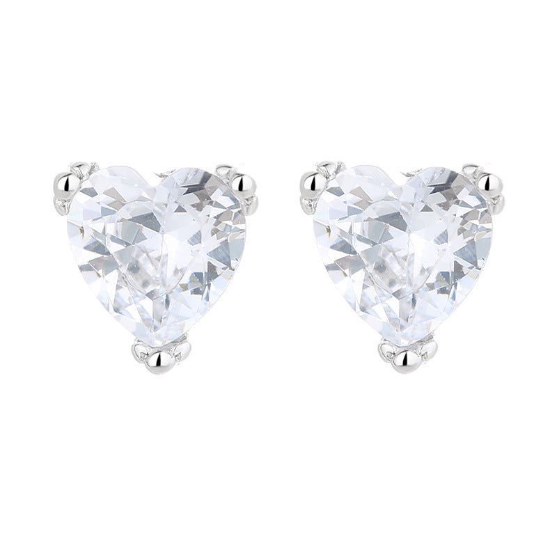 Women's earrings with sparkling heart accents made of high-quality stainless steel