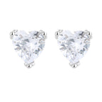 Women's earrings with sparkling heart accents made of high-quality stainless steel