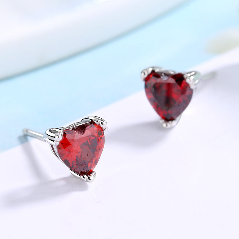 Women's earrings with sparkling heart accents made of high-quality stainless steel