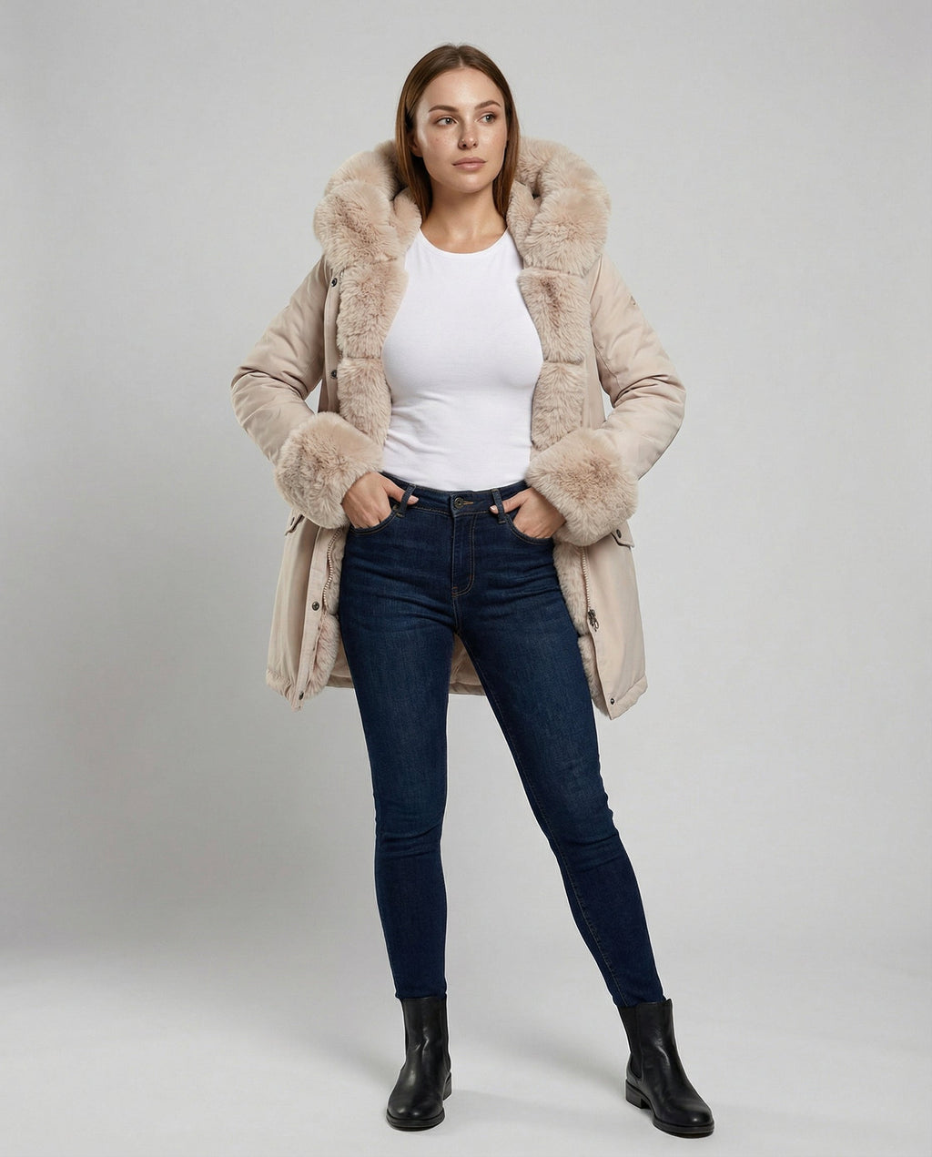 Elegant Women's Faux Fur Jacket
