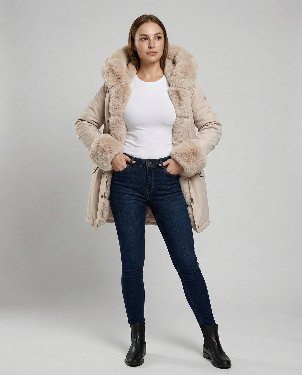 Elegant Women's Faux Fur Jacket