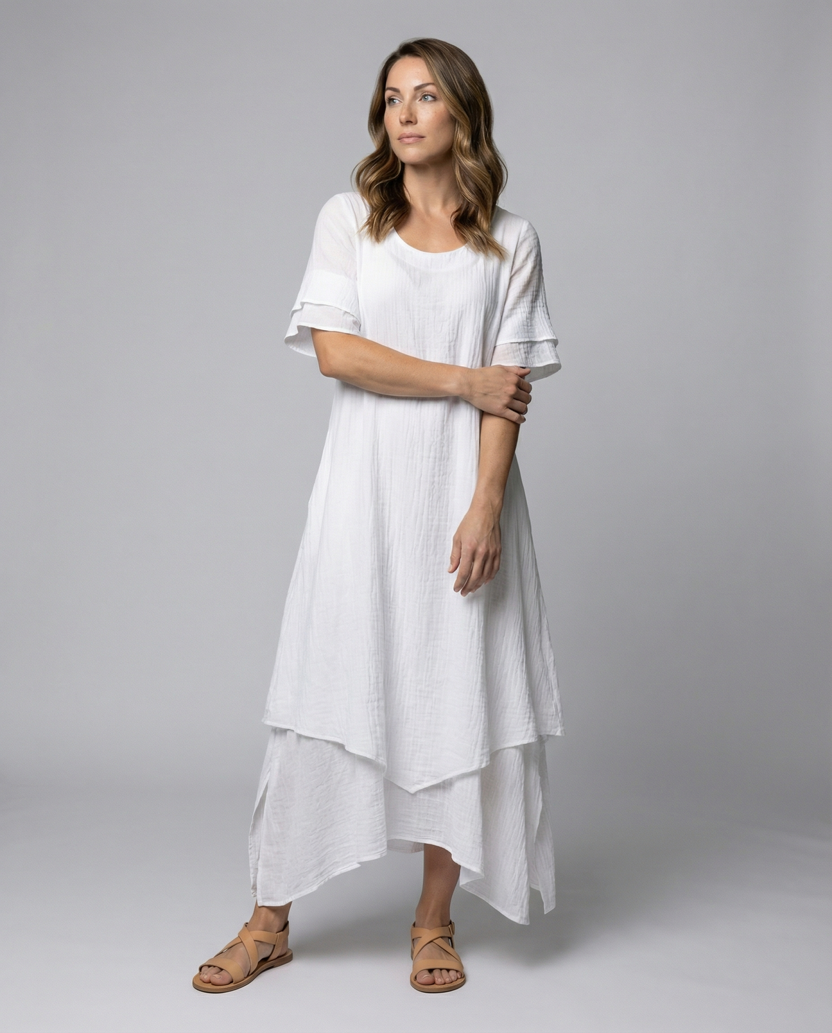 Elegant ladies slit dress evening