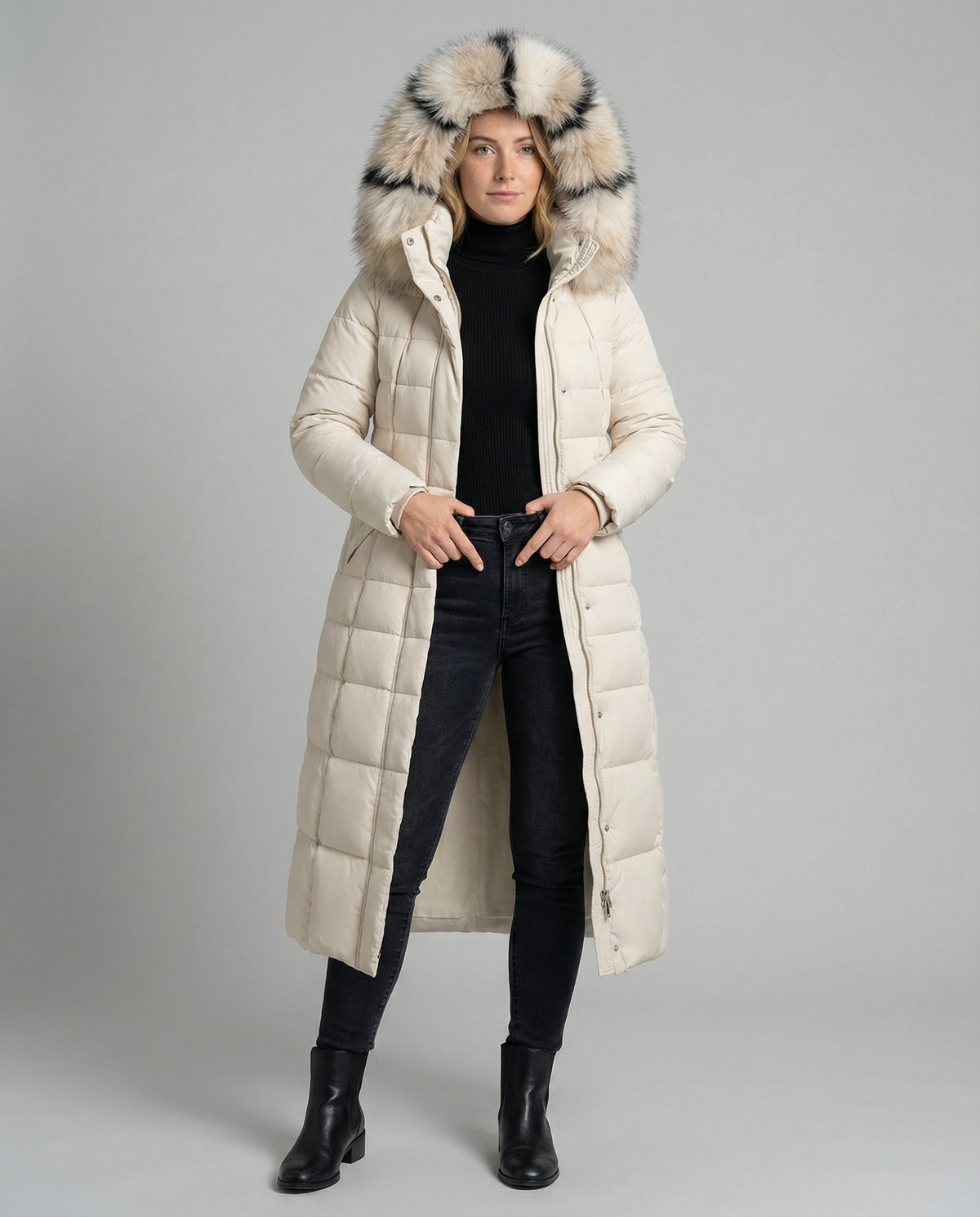 Padded women's down jacket