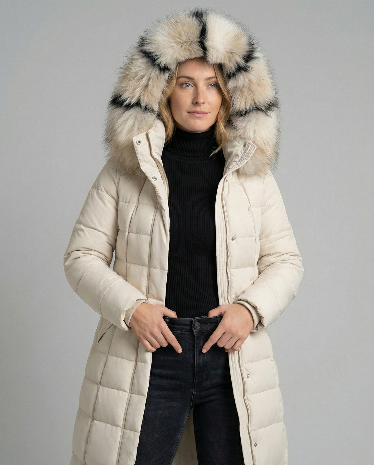 Padded women's down jacket
