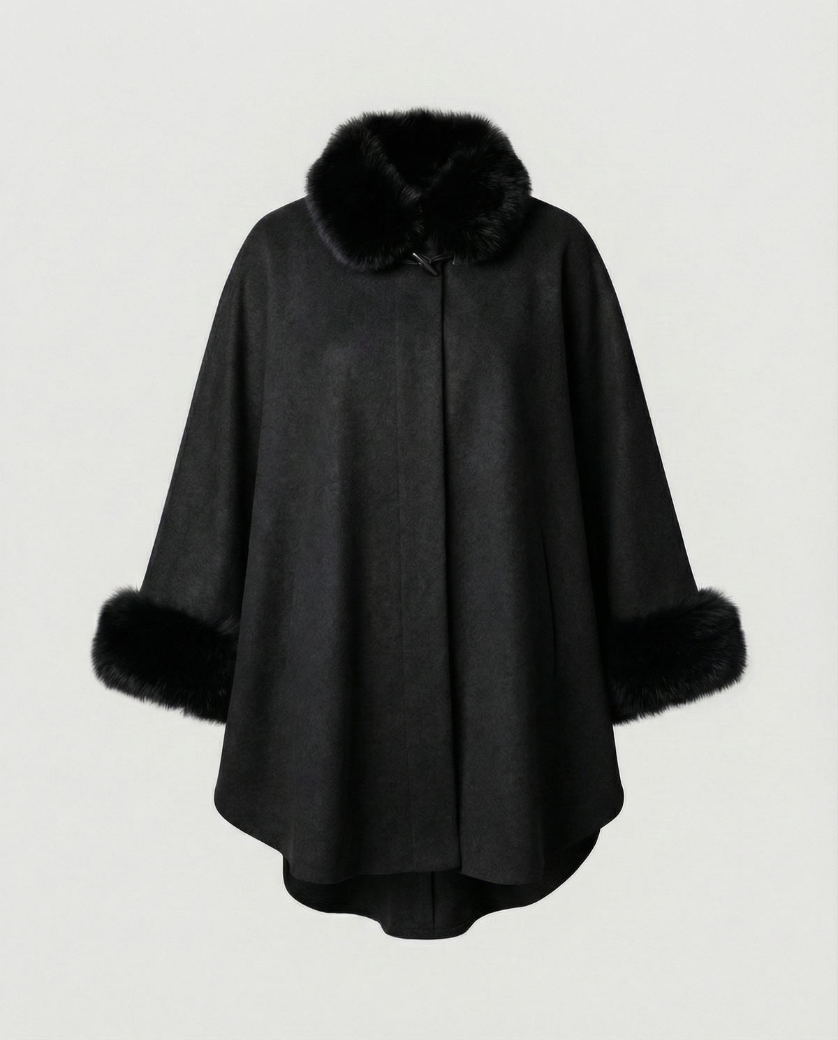 Women Cape Jacket Faux Fur