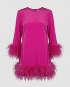 Asymmetrical Feather Mini Dress Women