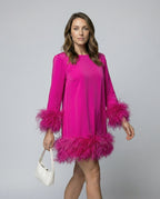 Asymmetrical Feather Mini Dress Women