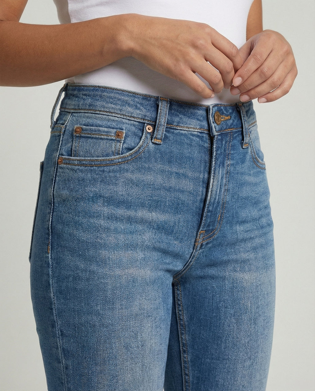 Shaping belly control women's jeans