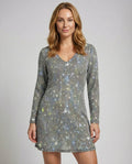 Silver V-neck Mini Dress