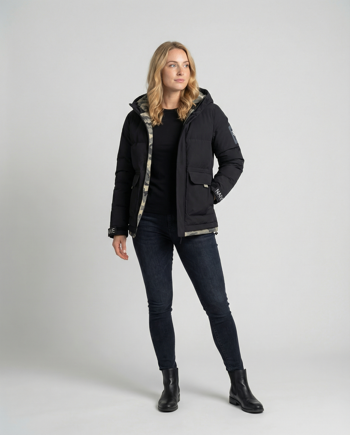 Warm Women's Winter Jacket Hood