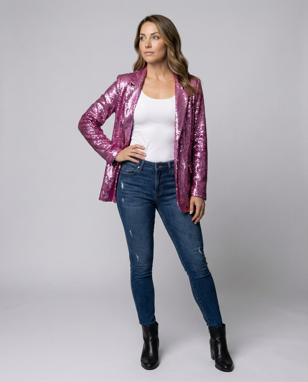 Glittering women's sequin blazer