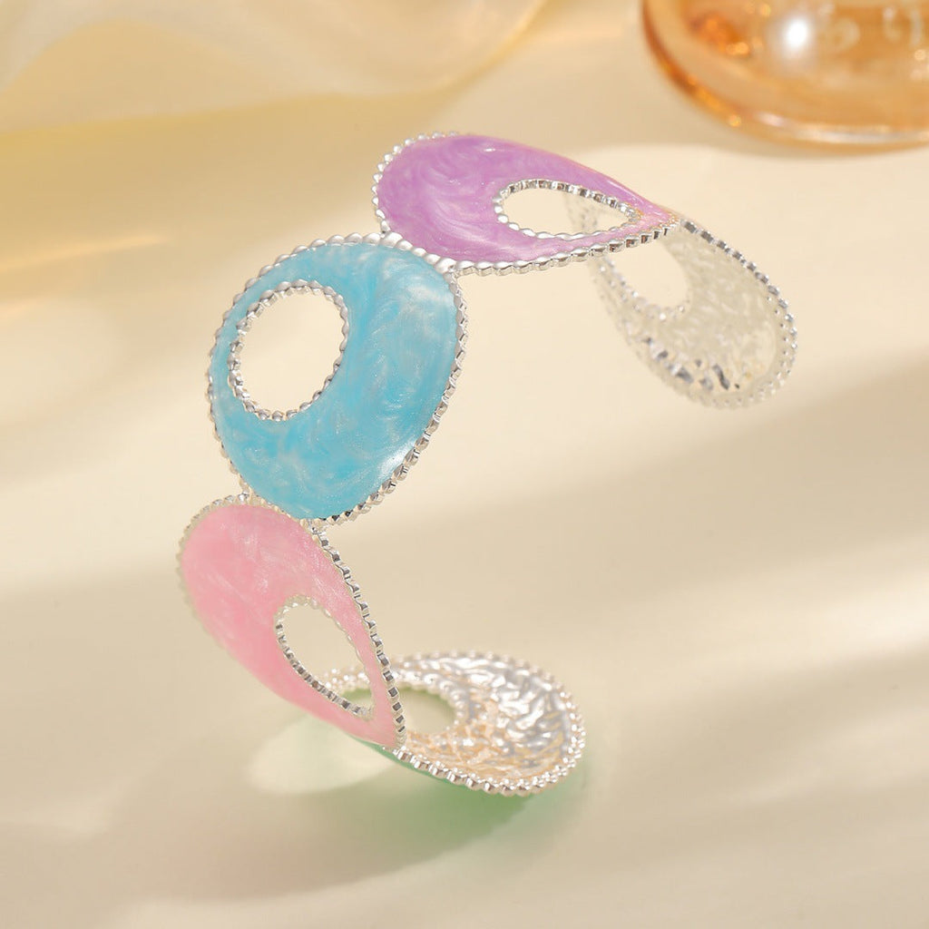 Women Open Bangle with artistic, multicolored design