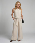 Women's Two-Piece Set Linen Pants