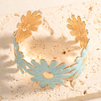 Women's bangle with floral flower pattern