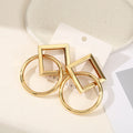 Women's Hanging Earrings with Square Design and Glossy Surface