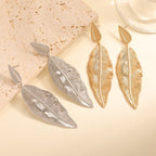 Women's Hanging Earrings in Elegant Leaf Design