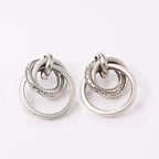 Women's Hanging Earrings with Elegant, Curved Ring Design