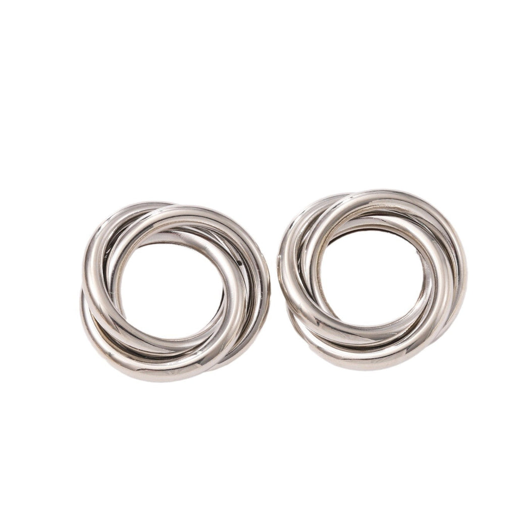 Women's Hanging Earrings with Elegant, Curved Ring Design