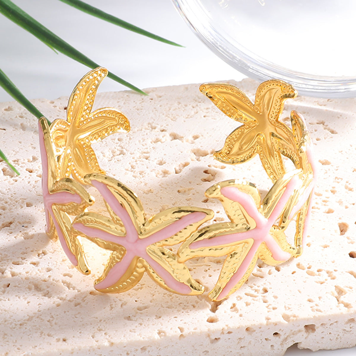 Ladies Open Cuff Bracelet with Expressive Star Motif