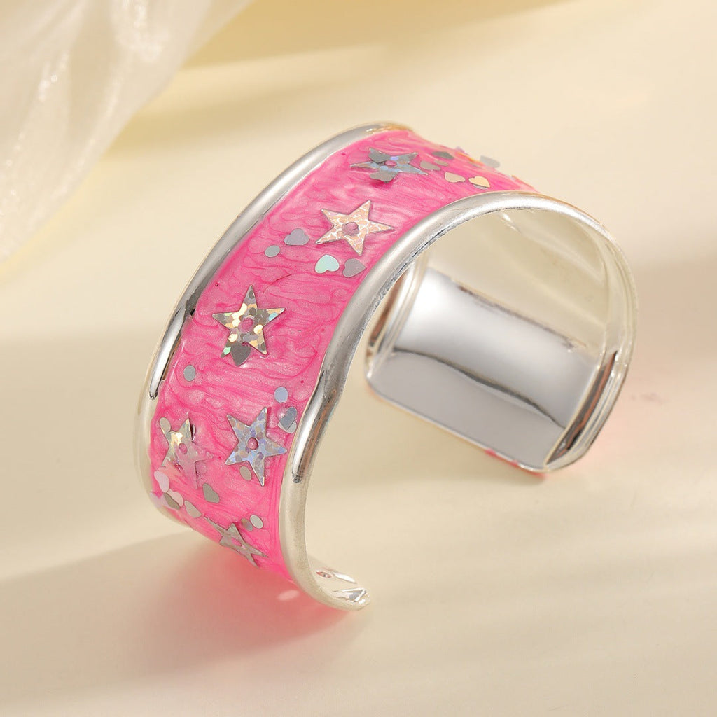 Women Open Bangle with Sparkling Star Motif