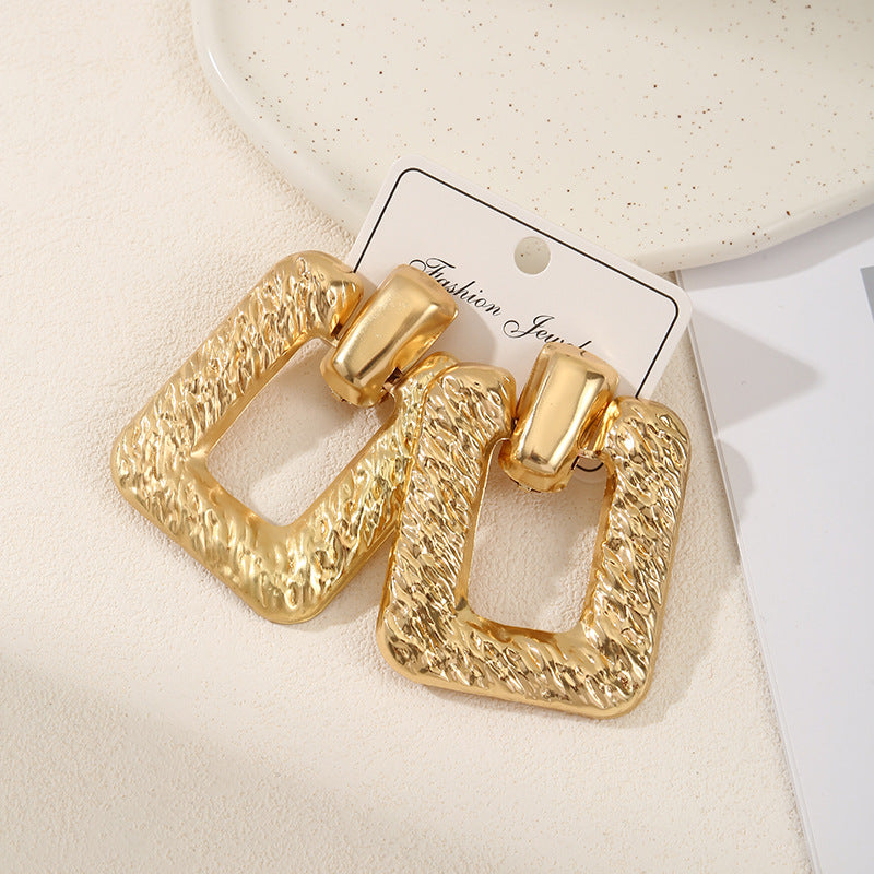 Ladies Hanging Earrings in Modern Rectangular Design