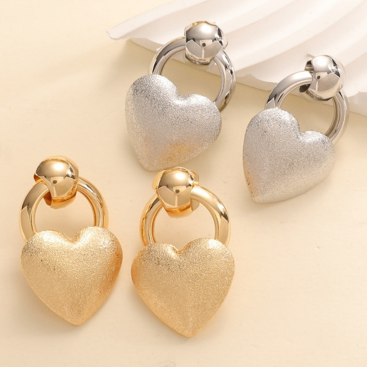 Ladies earrings in elegant heart design