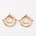 Women's Hanging Earrings with Elegant, Curved Ring Design