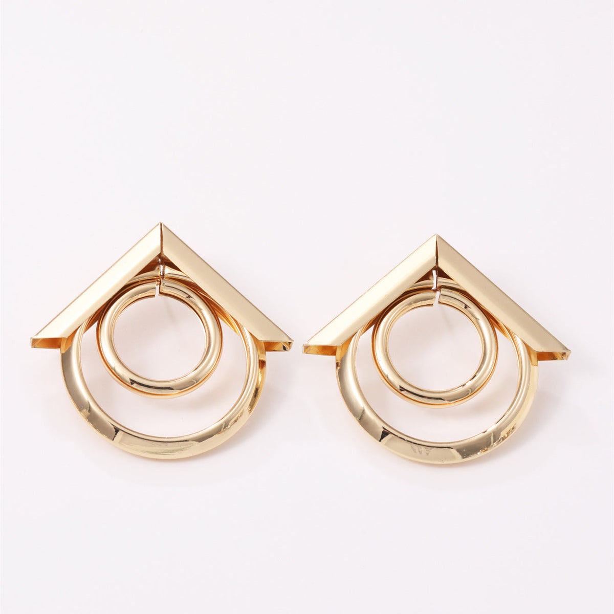 Women's Hanging Earrings with Elegant, Curved Ring Design