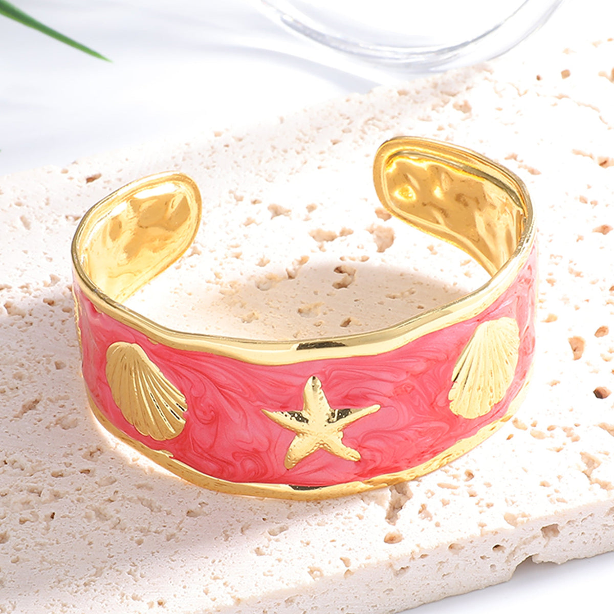 Women's Bangle with Maritime Shell and Starfish Design