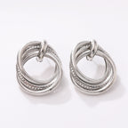Women's Hanging Earrings with Elegant, Curved Ring Design