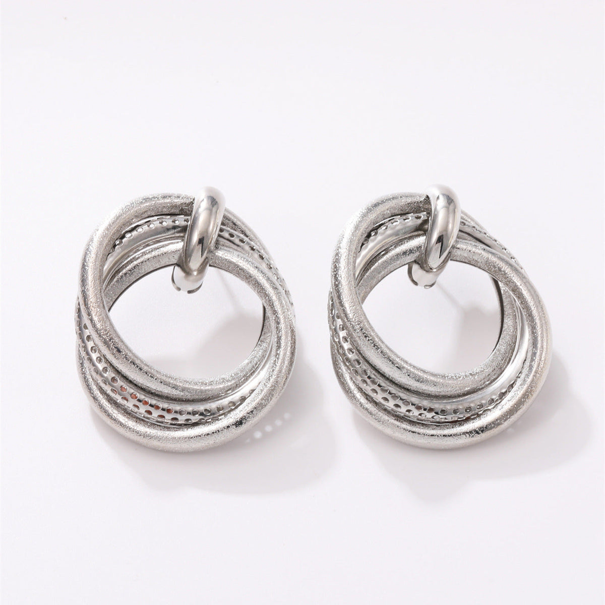 Women's Hanging Earrings with Elegant, Curved Ring Design