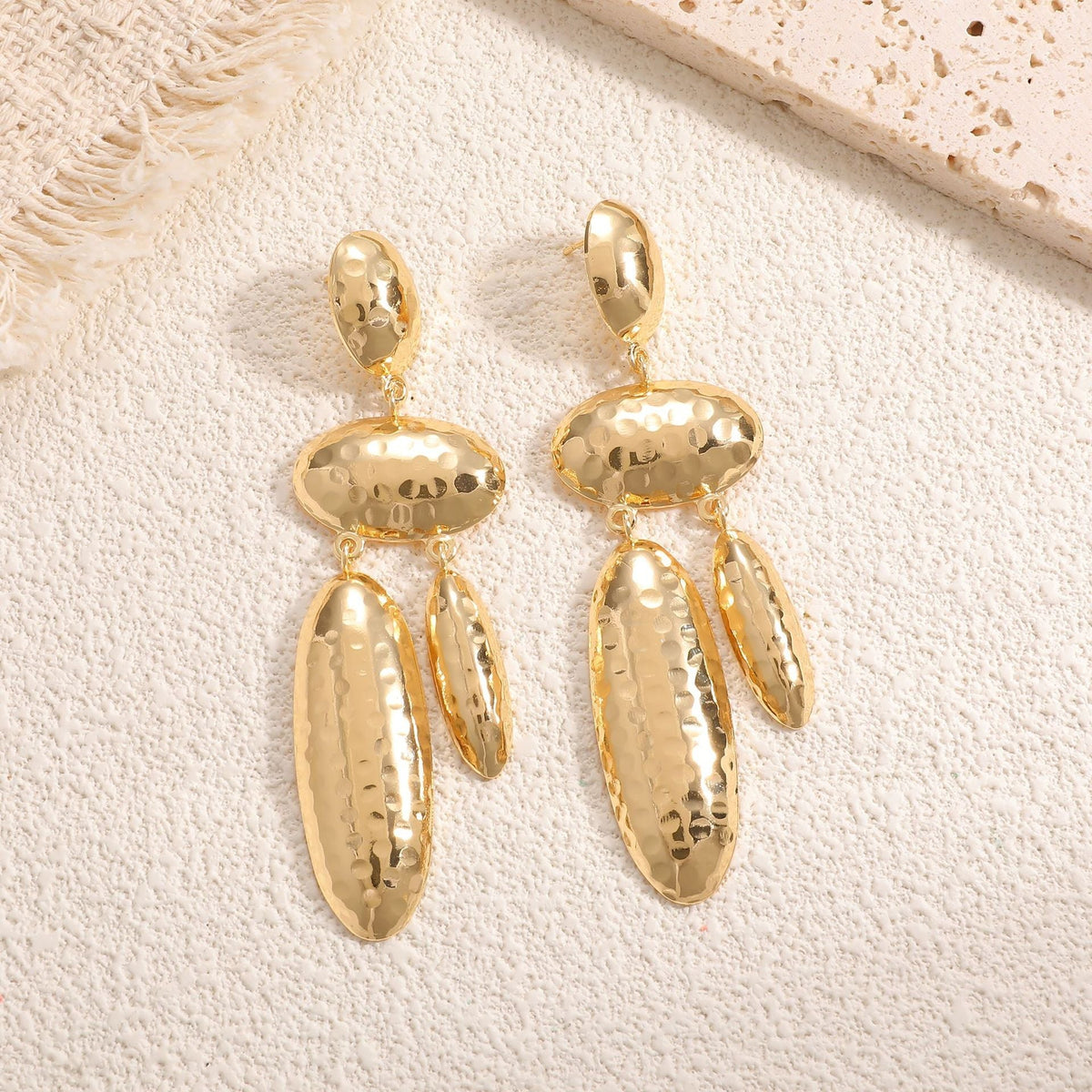 Women Hanging Earrings with artistic, three-dimensional design