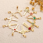 Ladies cross pendant with heart-shaped design and sparkling accents