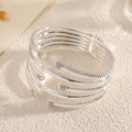 Women's Open Bangle with Modern, Layered Design