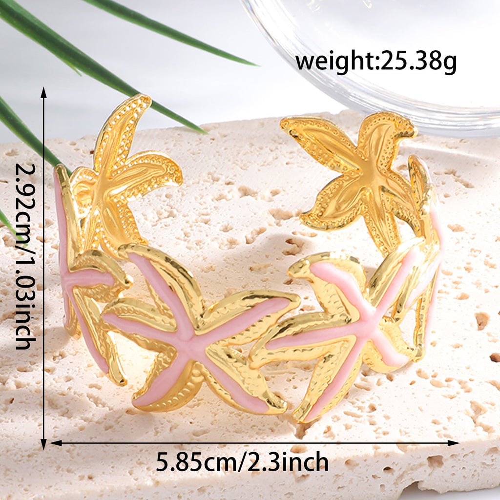 Ladies Open Cuff Bracelet with Expressive Star Motif